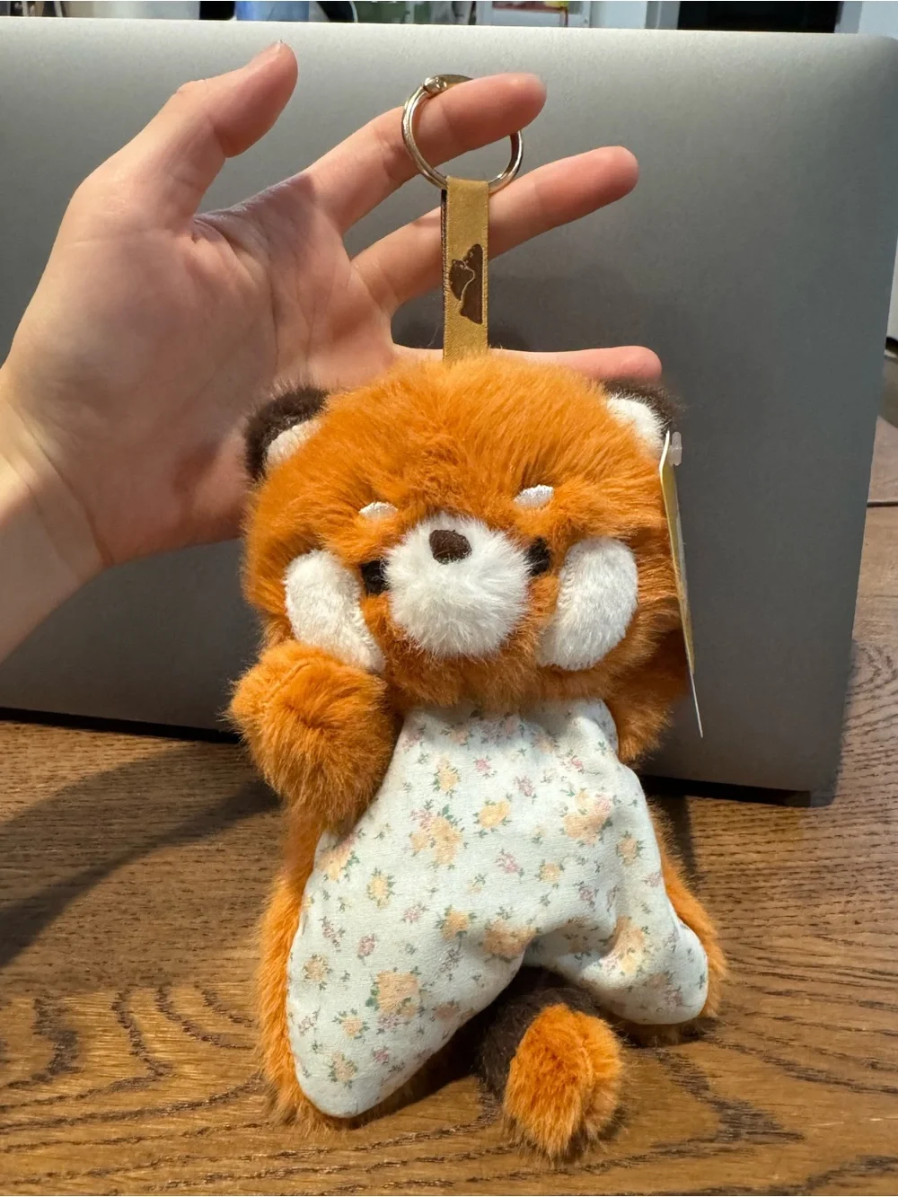 Cute Raccoon Bean Bag Plush – 6.3” Floral Outfit Stuffed Animal Keychain